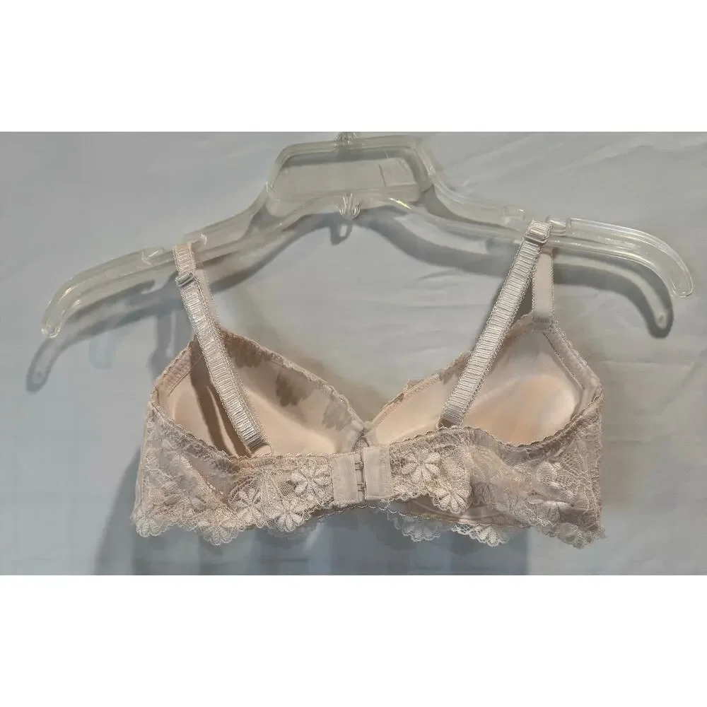 Women's Rene Rofe Wild Dream push- up lace bra 34B cream underwire lingerie - Picture 2 of 4